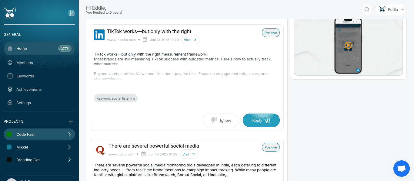 Branding Cat Posts Homepage